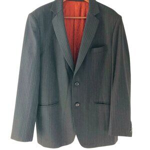 Custom-Tailored Black & White Pinstripe Men's Blazer – Bespoke Suit Jacket